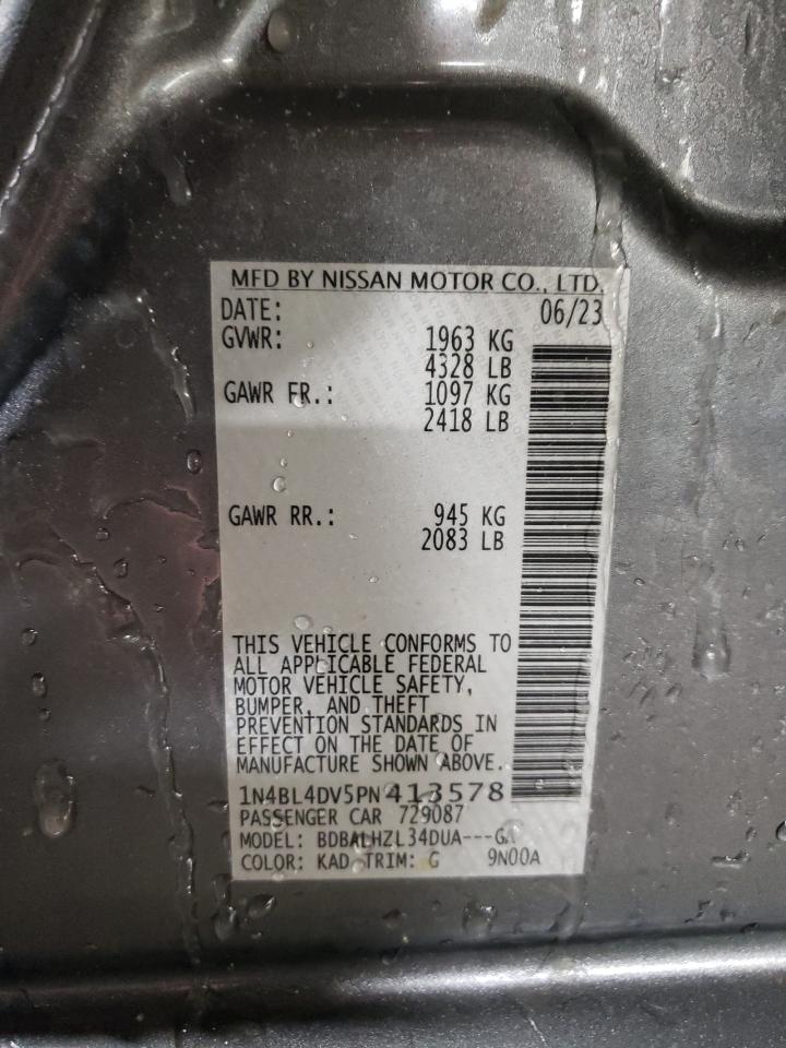 2023 NISSAN ALTIMA SV VIN:1N4BL4DV5PN413578