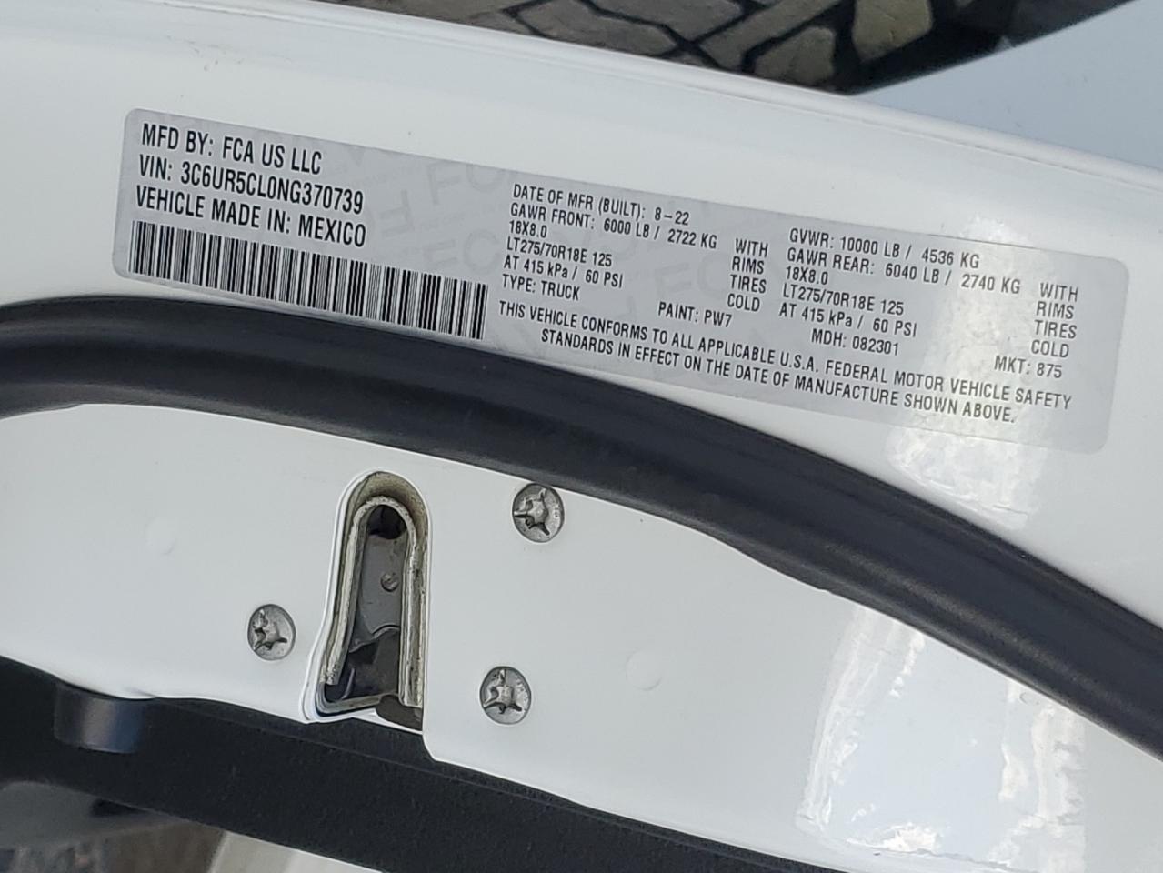 2022 RAM 2500 TRADESMAN VIN:KNDPM3AC2J7458841