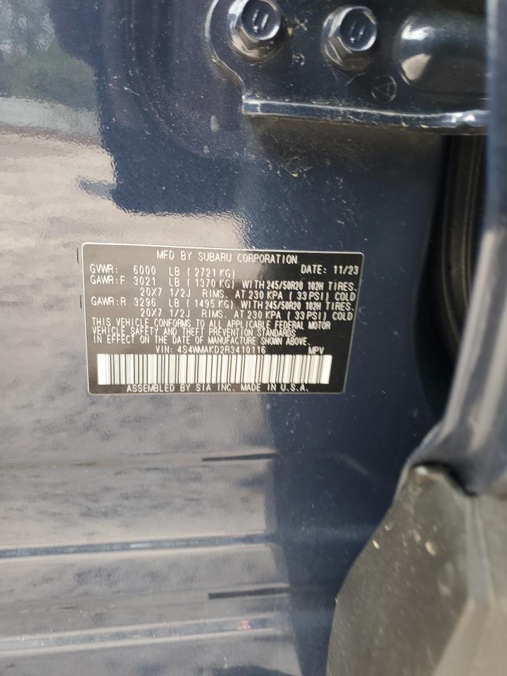 2024 SUBARU ASCENT ONYX EDITION VIN:4S4WMAKD2R3410116