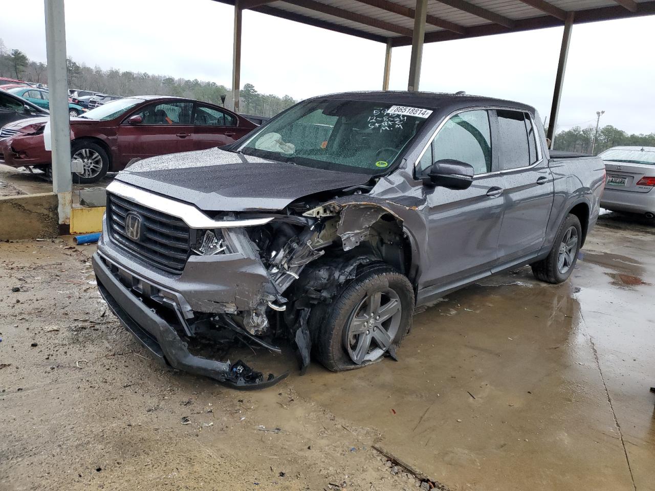 2022 HONDA RIDGELINE RTL VIN:5FPYK3F59NB010849