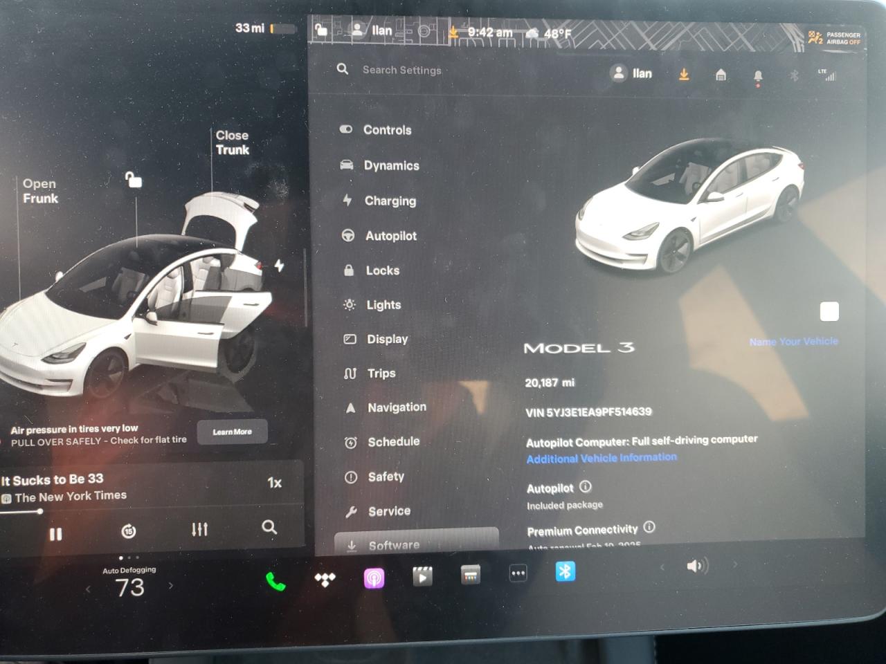 2023 TESLA MODEL 3 VIN:KL79MSSL9MB160948