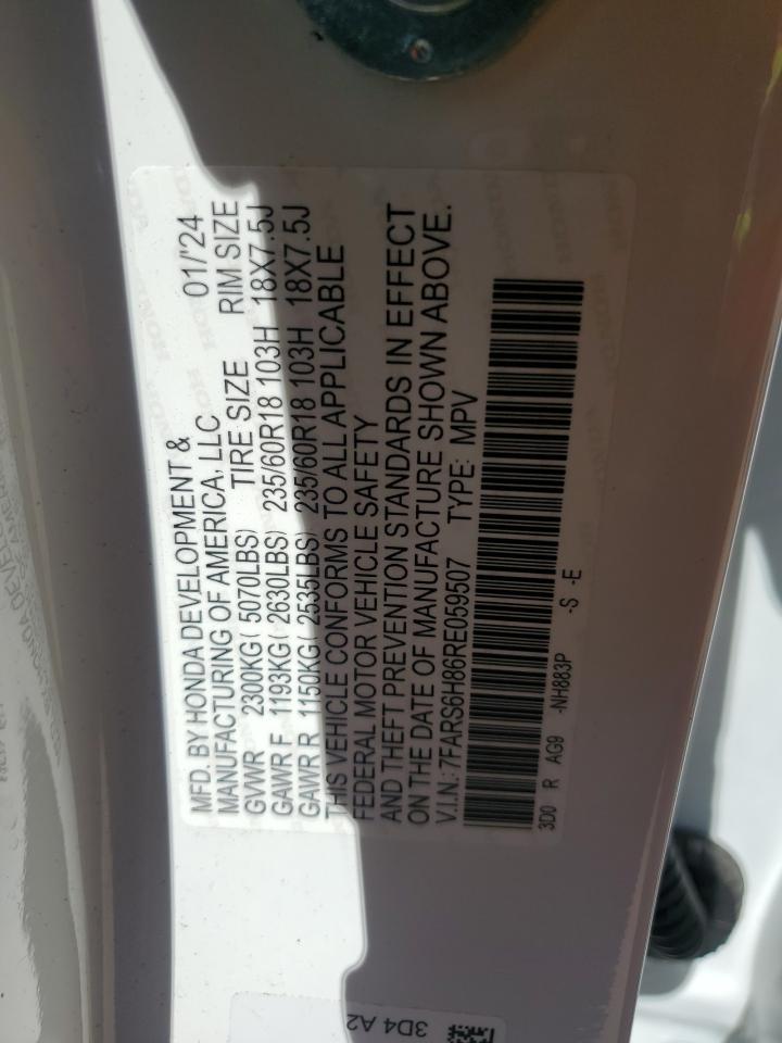 2024 HONDA CR-V SPORT-L VIN:7FARS6H86RE059507