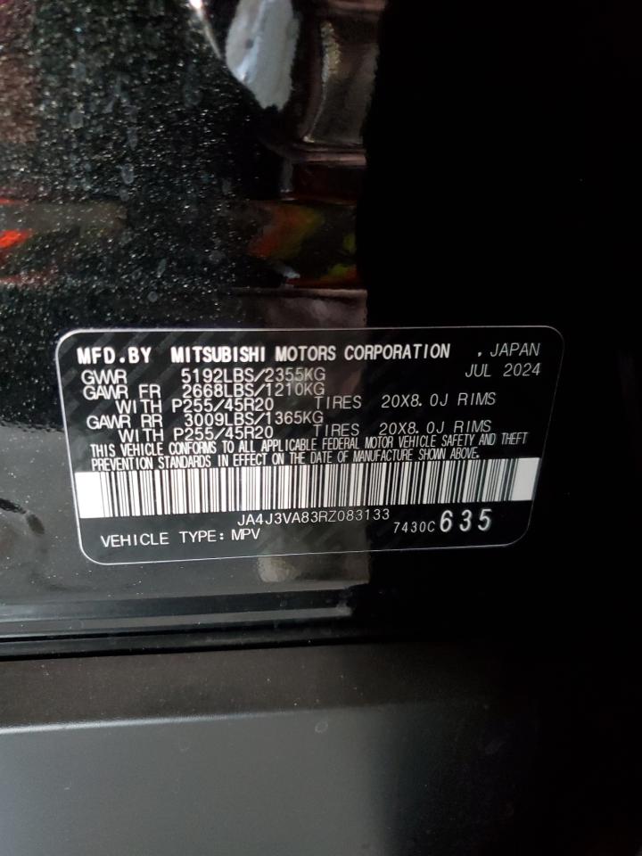 2024 MITSUBISHI OUTLANDER SE VIN:JA4J3VA83RZ083133