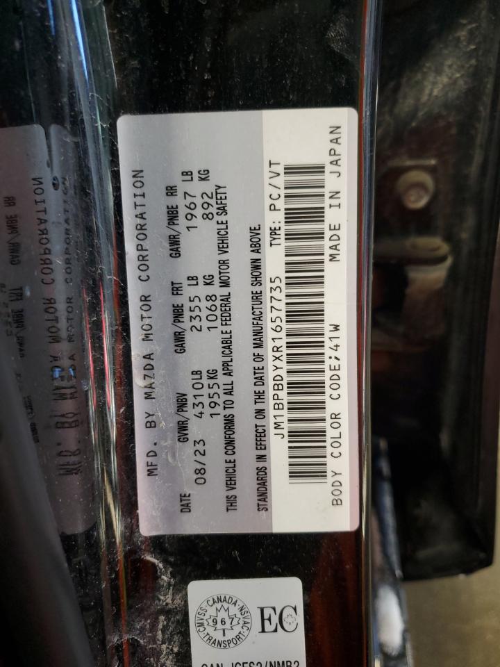 2024 MAZDA 3 GT VIN:JM1BPBDYXR1657735