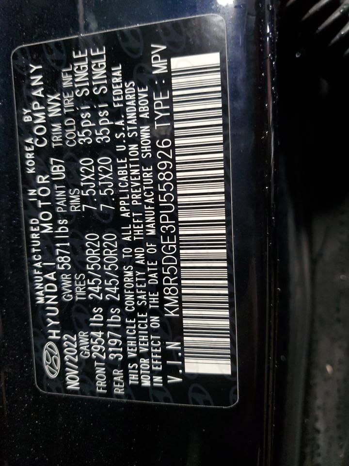 2023 HYUNDAI PALISADE LIMITED VIN:KM8R5DGE3PU558926