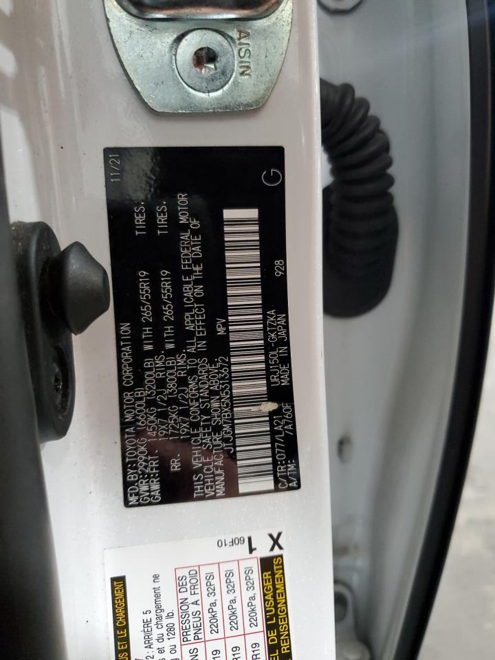 2022 LEXUS GX 460 LUXURY VIN:JTJGM7BX5N5313672