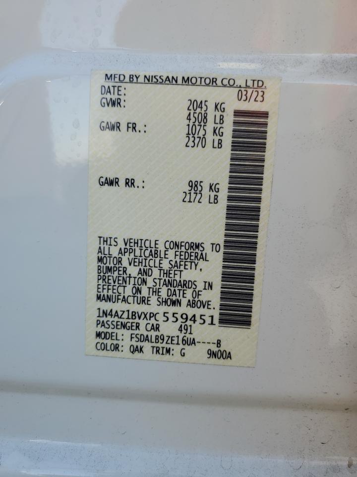 2023 NISSAN LEAF S VIN:WP0AA2A8XNS255297