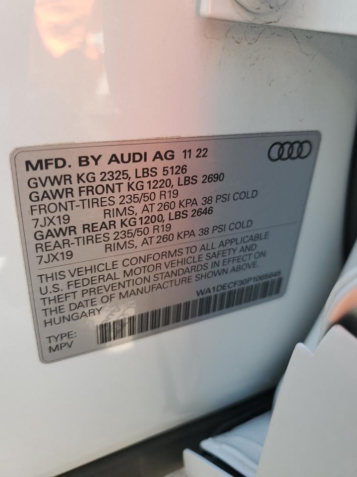 2023 AUDI Q3 PREMIUM S LINE 45 VIN:WA1DECF30P1065645