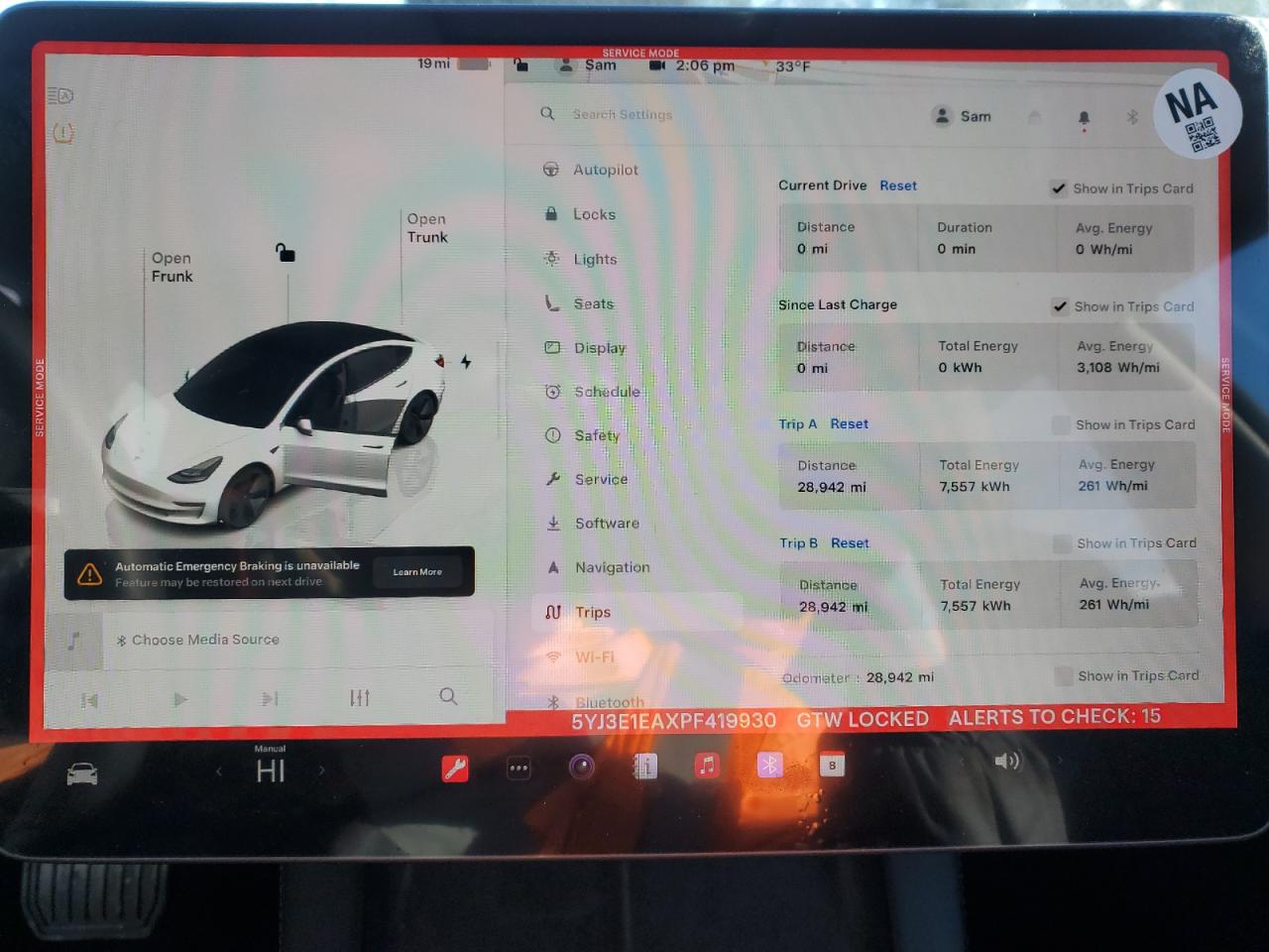 2023 TESLA MODEL 3  VIN:5YJ3E1EAXPF419930