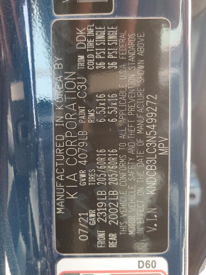 2022 KIA NIRO LX VIN:KNDCB3LC3N5499272