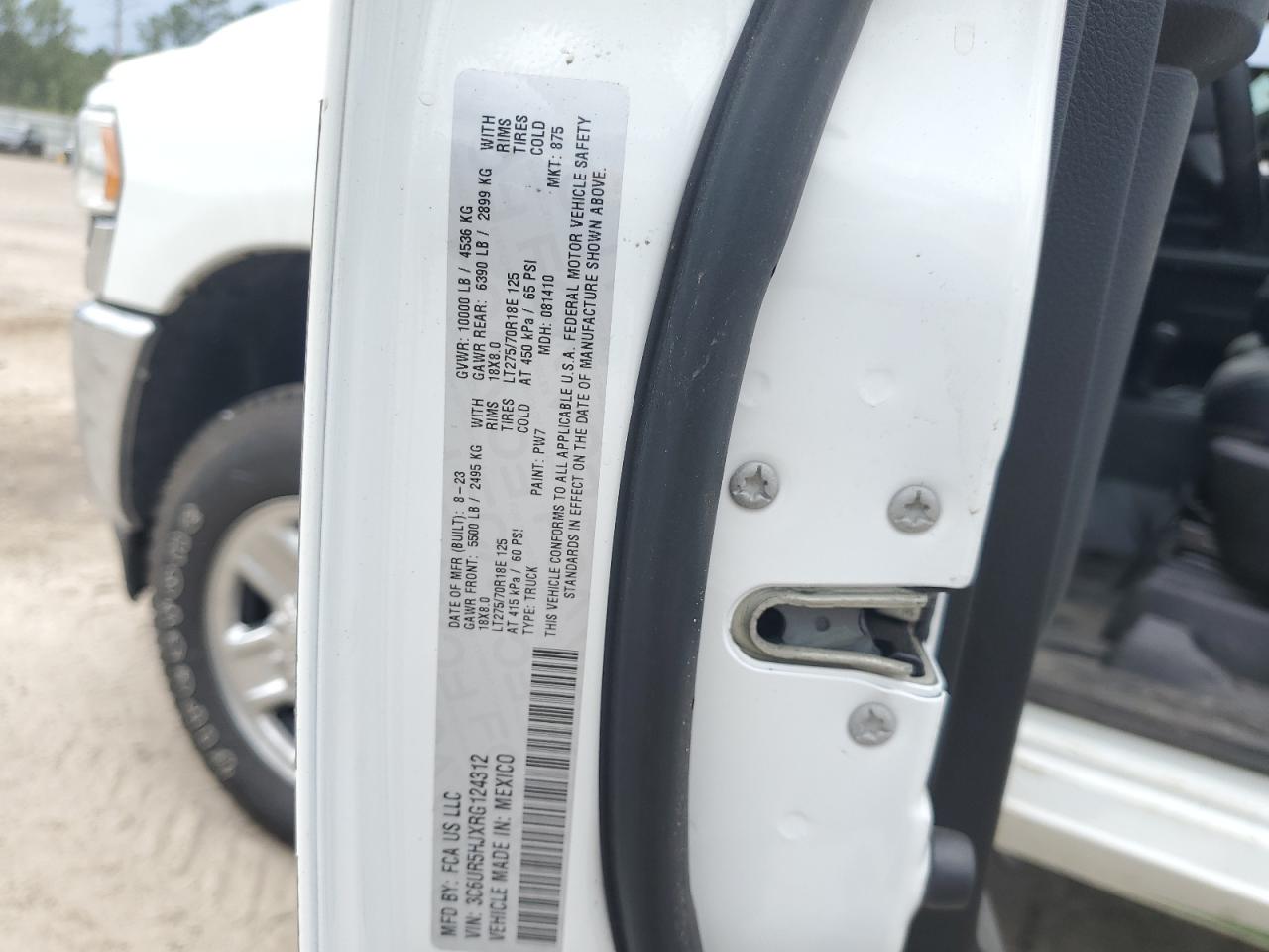 2024 RAM 2500 TRADESMAN VIN:3C6UR5HJXRG124312