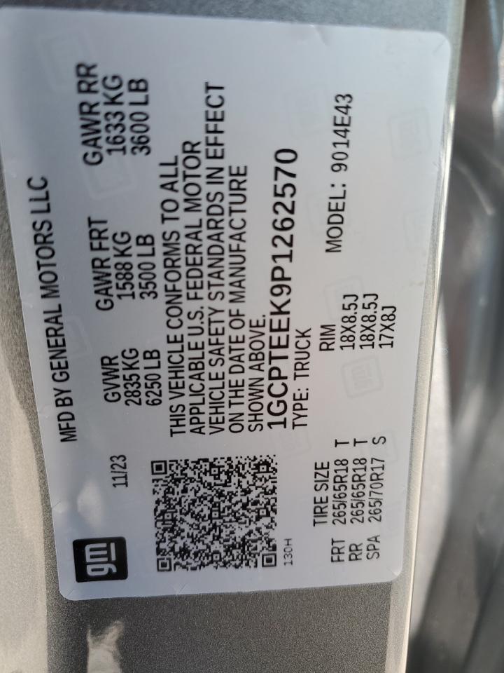 2023 CHEVROLET COLORADO TRAIL BOSS VIN:1GCPTEEK9P1262570