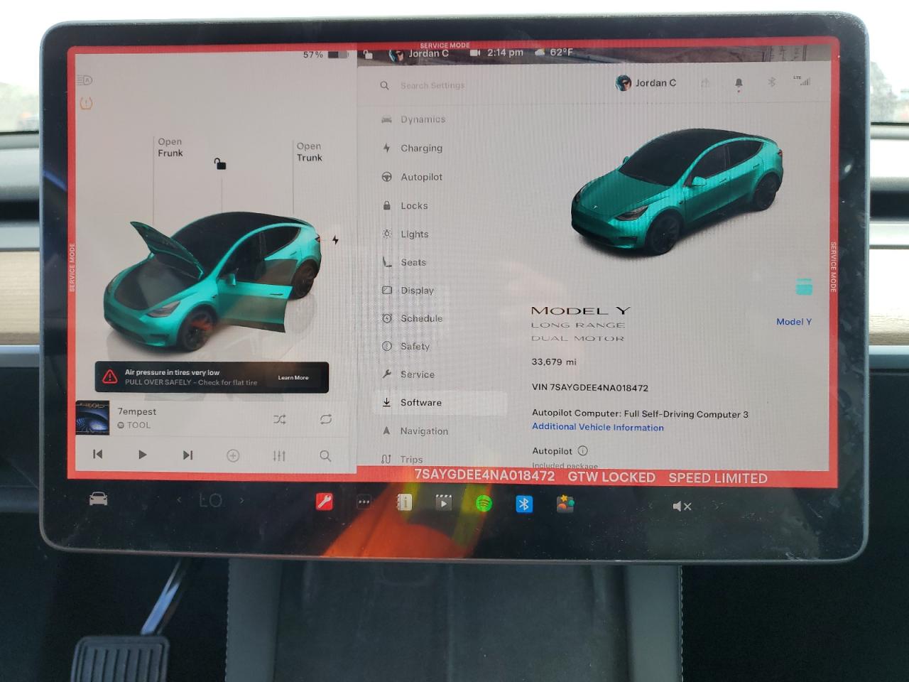 2022 TESLA MODEL Y  VIN:7SAYGDEE4NA018472