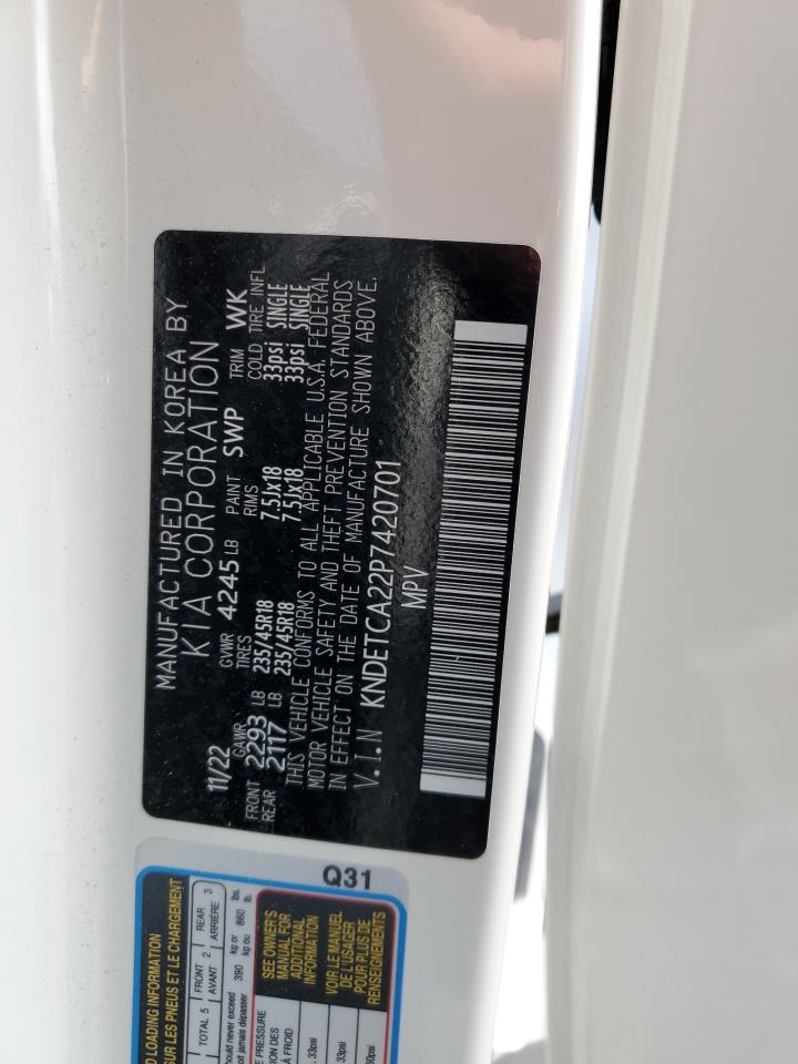 2023 KIA SELTOS SX VIN:KNDETCA22P7420701