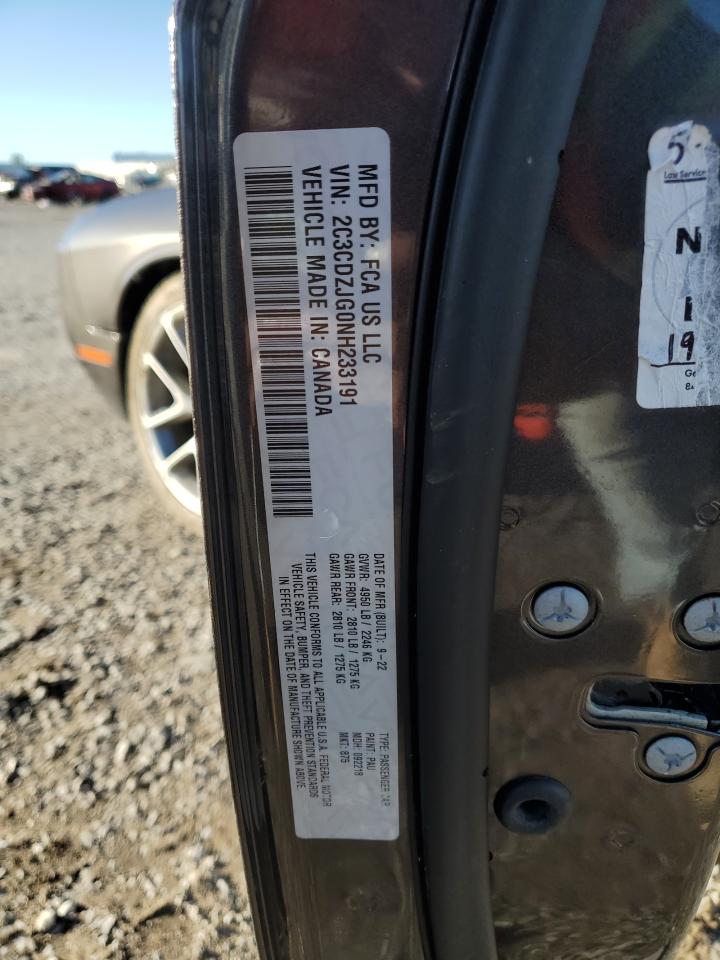 2022 DODGE CHALLENGER GT VIN:2C3CDZJG0NH233191