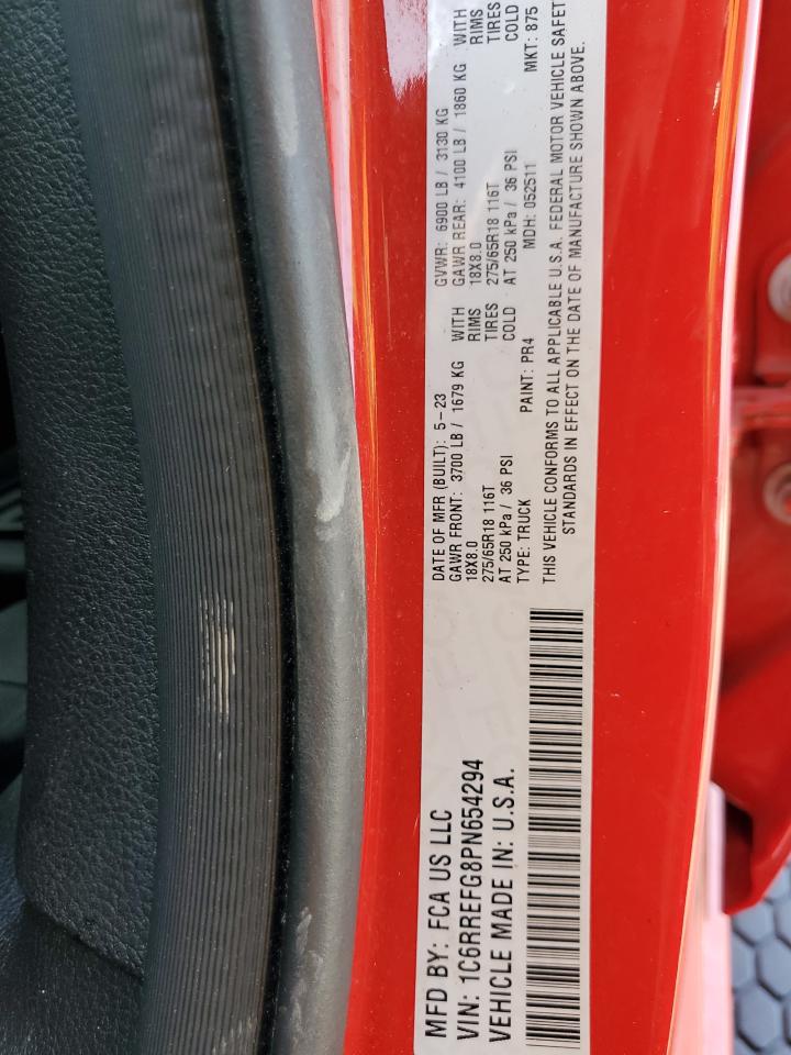 2023 RAM 1500 BIG HORN/LONE STAR VIN:1C6RREFG8PN654294