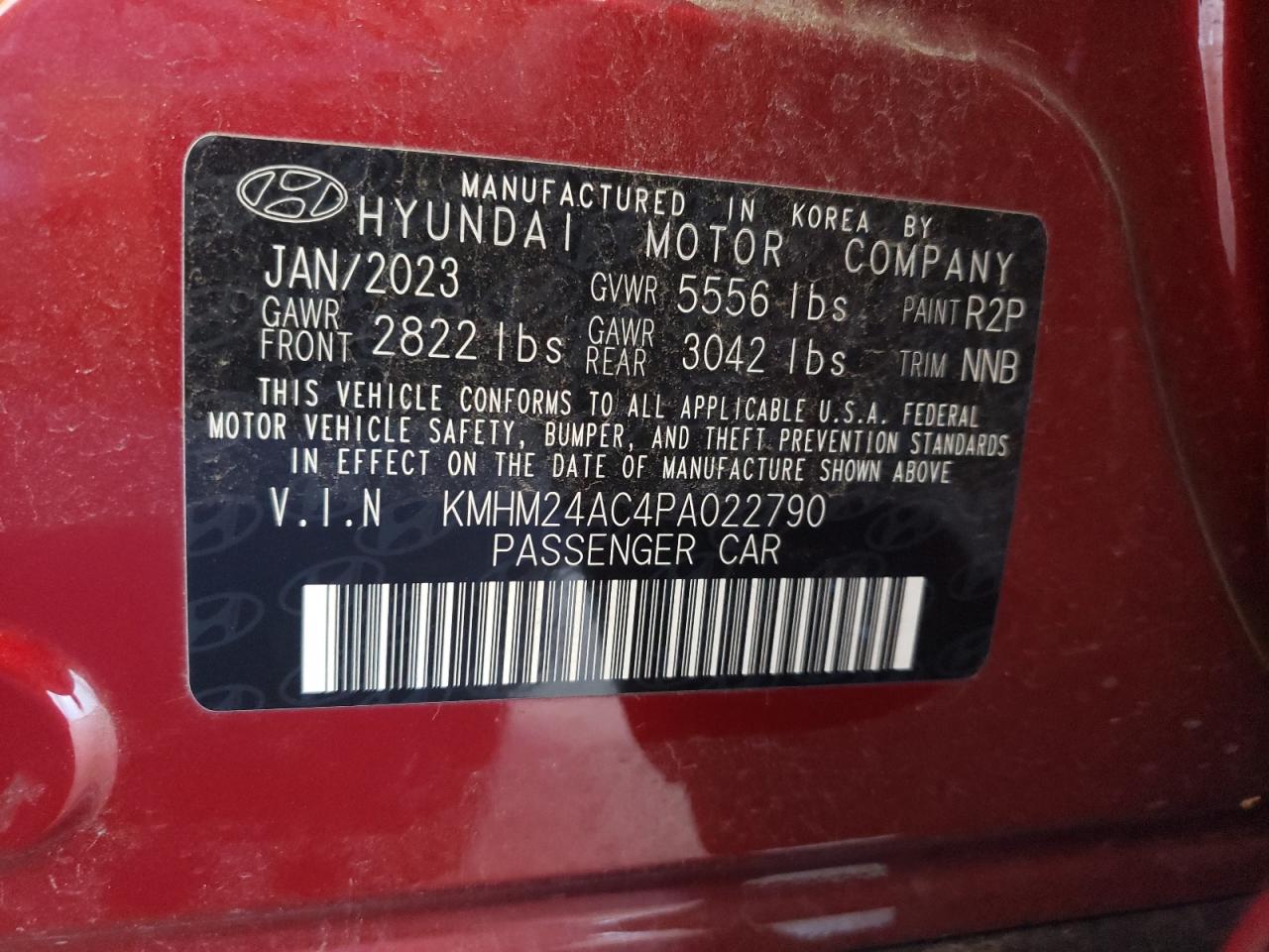 2023 HYUNDAI IONIQ 6 SE VIN:KMHM24AC4PA022790