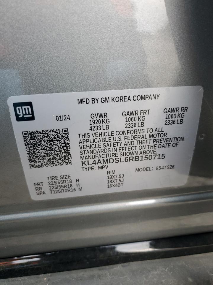 2024 BUICK ENCORE GX SPORT TOURING VIN:KL4AMDSL6RB150715