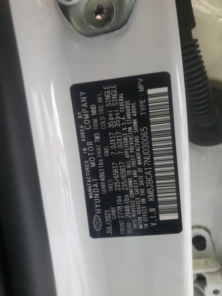 2022 HYUNDAI TUCSON BLUE VIN:KM8JBCA17NU030065