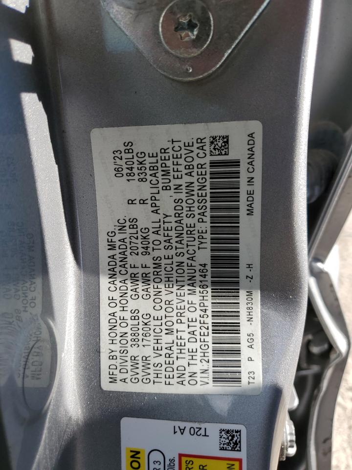 2023 HONDA CIVIC SPORT VIN:2HGFE2F54PH561464