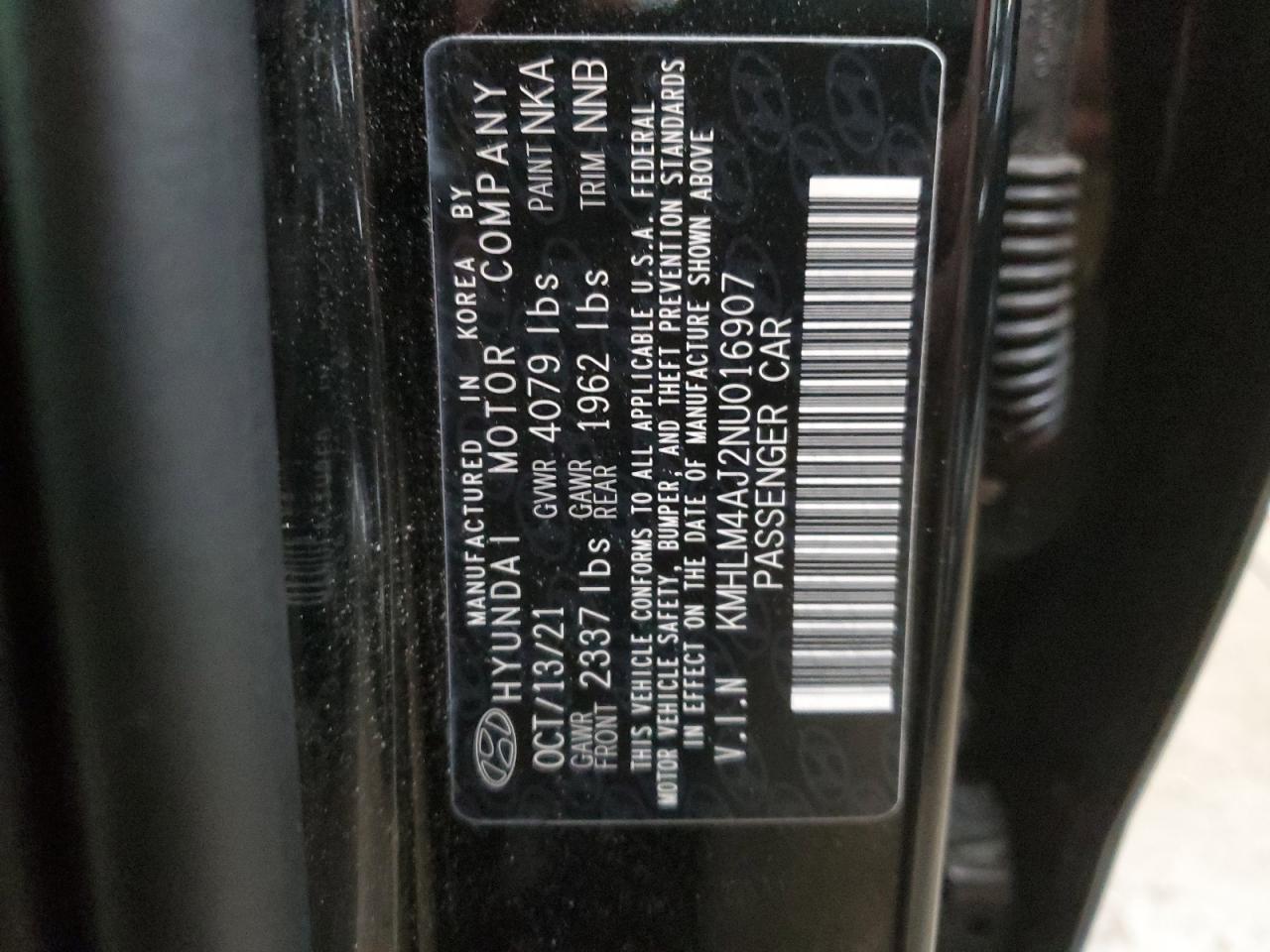 2022 HYUNDAI ELANTRA BLUE VIN:KMHLM4AJ2NU016907