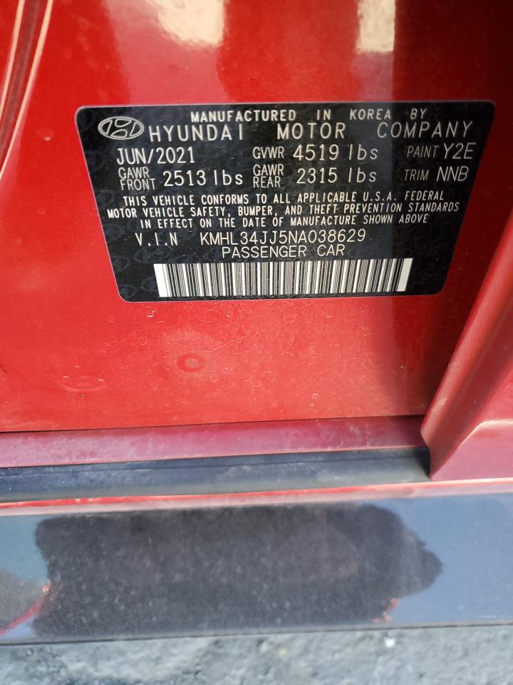 2022 HYUNDAI SONATA HYBRID VIN:KMHL34JJ5NA038629