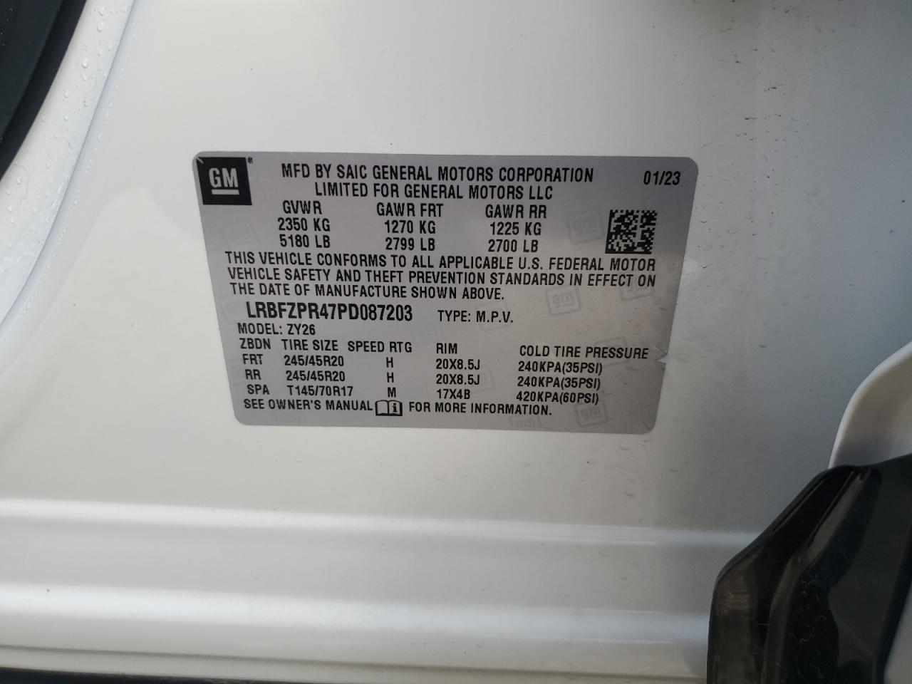 2023 BUICK ENVISION ESSENCE VIN:LRBFZPR47PD087203