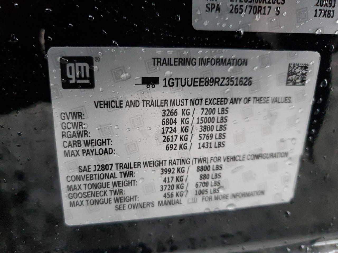 2024 GMC SIERRA K1500 AT4 VIN:1GTUUEE89RZ351628
