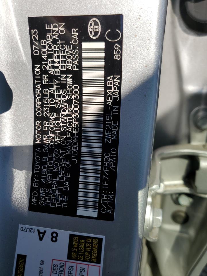 2023 TOYOTA COROLLA LE VIN:JTDBDMHE5P3007300