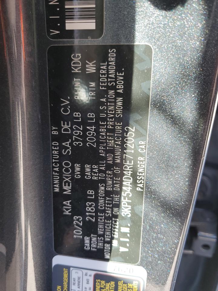 2024 KIA FORTE GT LINE VIN:3KPF54AD4RE712052
