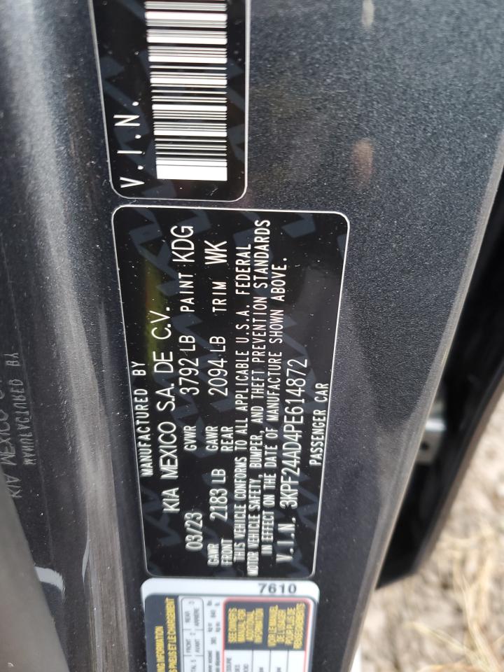 2023 KIA FORTE LX VIN:3KPF24AD4PE614872