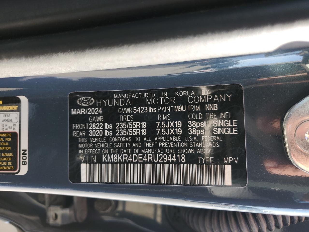 2024 HYUNDAI IONIQ 5 LIMITED VIN:KM8KR4DE4RU294418