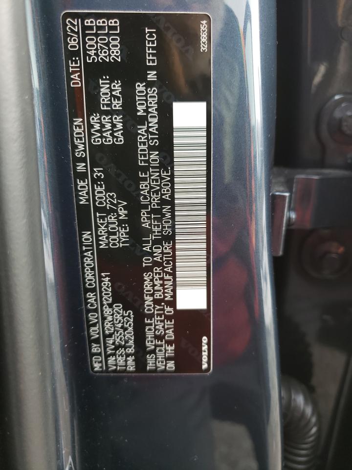 2023 VOLVO XC60 PLUS VIN:YV4L12RW8P1202941