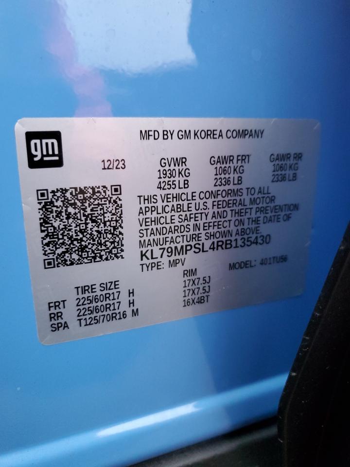 2024 CHEVROLET TRAILBLAZER LT VIN:KL79MPSL4RB135430