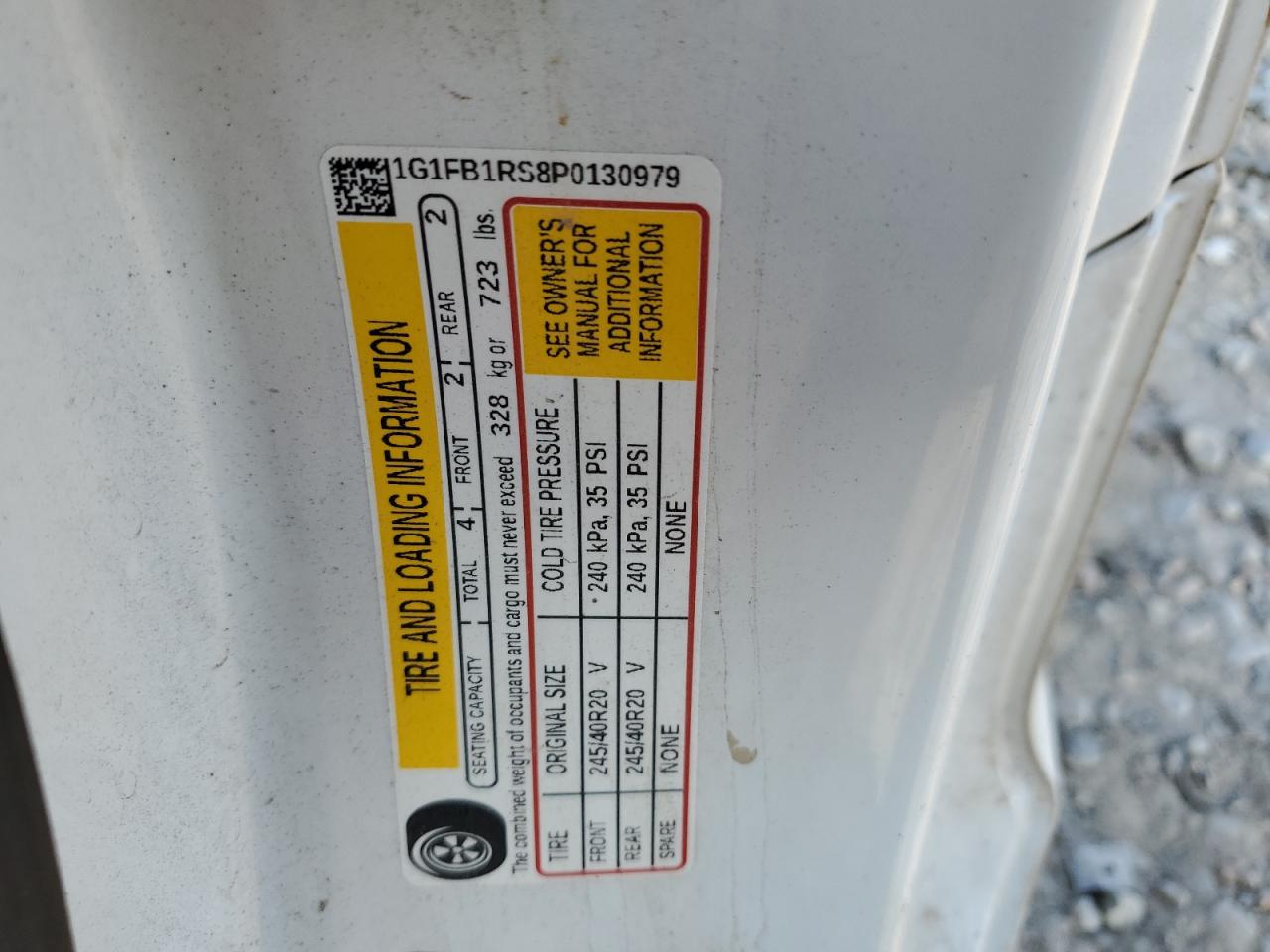 2023 CHEVROLET CAMARO LS VIN:1G1FB1RS8P0130979