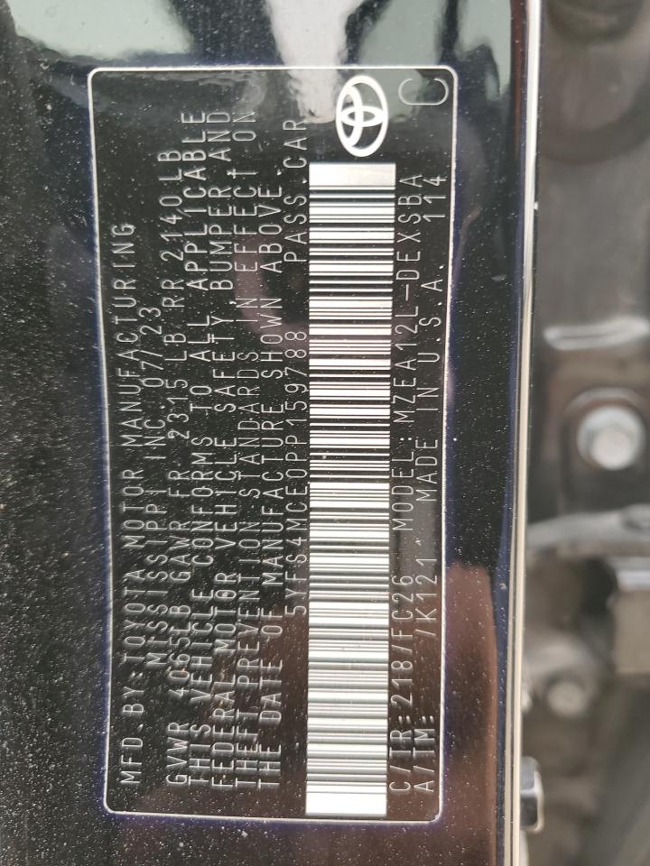 2023 TOYOTA COROLLA SE VIN:5YFS4MCE0PP159788