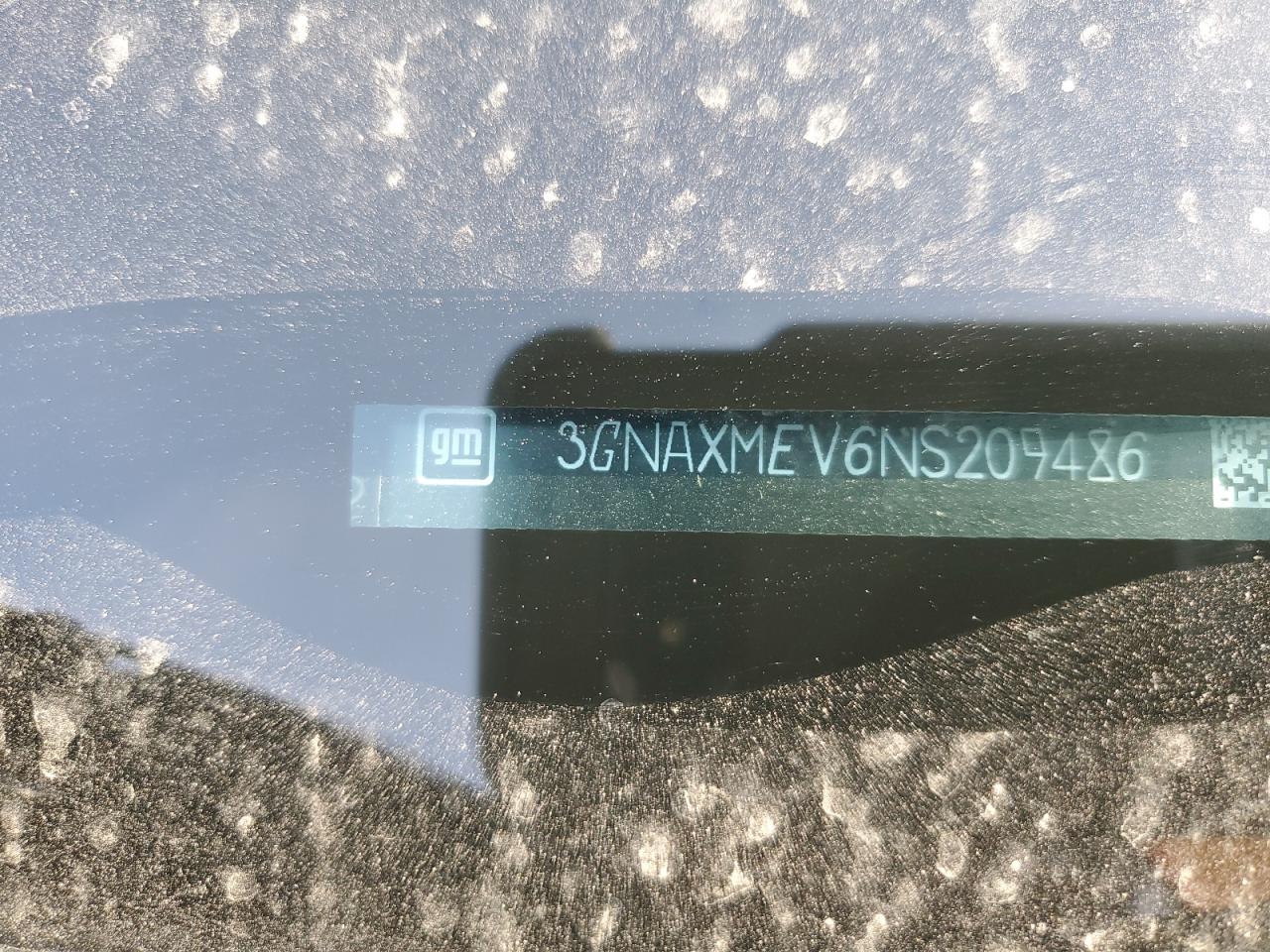 2022 CHEVROLET EQUINOX RS VIN:3GNAXMEV6NS209486