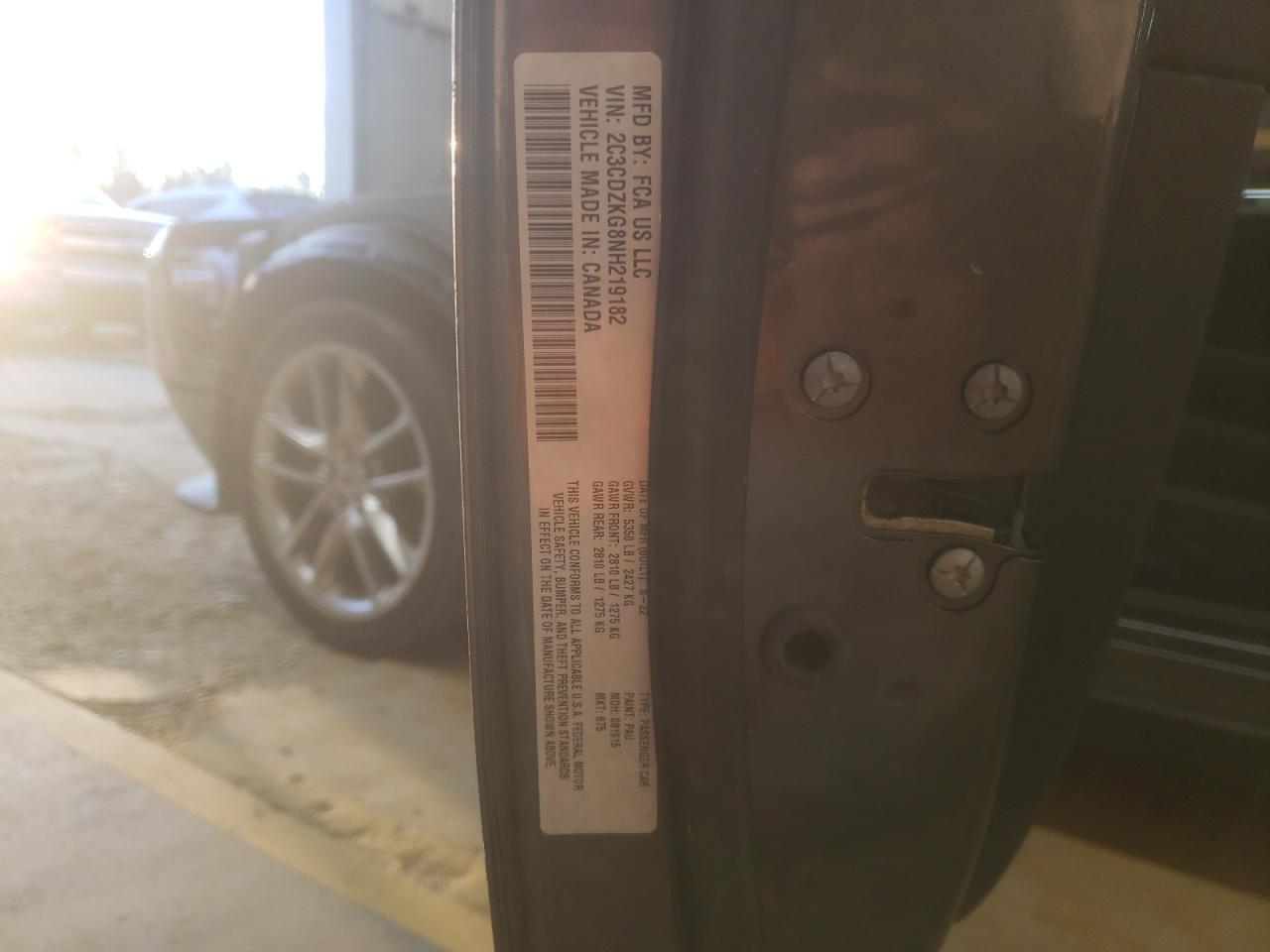 2022 DODGE CHALLENGER GT VIN:2C3CDZKG8NH219182