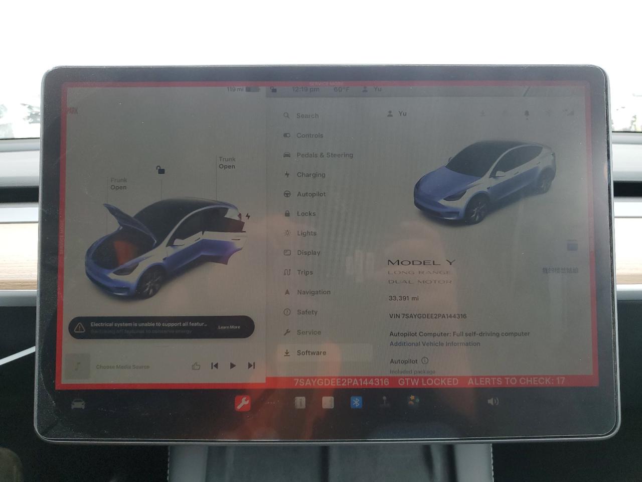 2023 TESLA MODEL Y  VIN:7SAYGDEE2PA144316