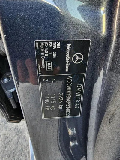 2016 Mercedes-Benz C 250 WDDWF0KB6GF334022 VIN:WDDWF0KB6GF334022