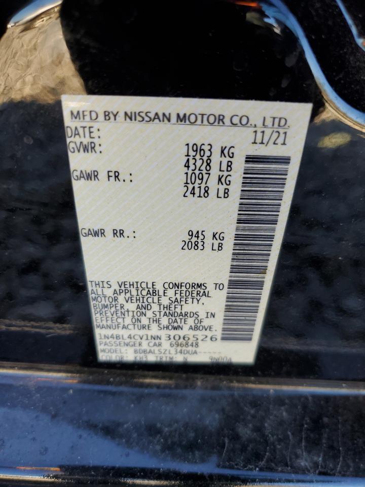 2022 NISSAN ALTIMA SR VIN:ZFBNFYD1XKP806687