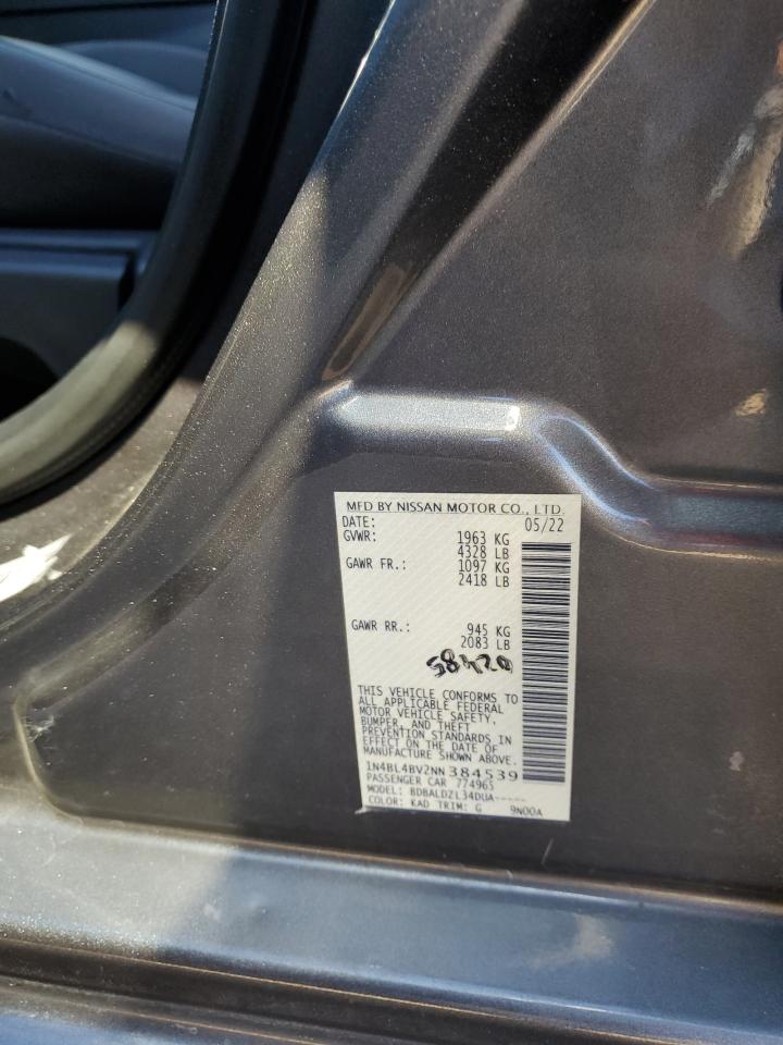 2022 NISSAN ALTIMA S VIN:1N4BL4BV2NN384539