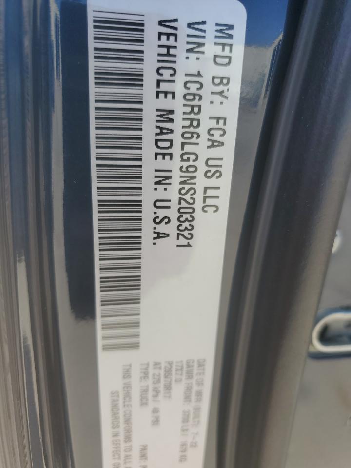 2022 RAM 1500 CLASSIC SLT VIN:1C6RR6LG9NS203321