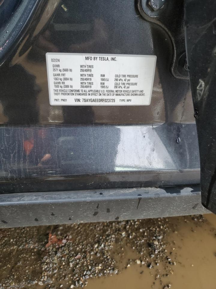 2024 TESLA MODEL Y  VIN:7SAYGAEE0RF023725