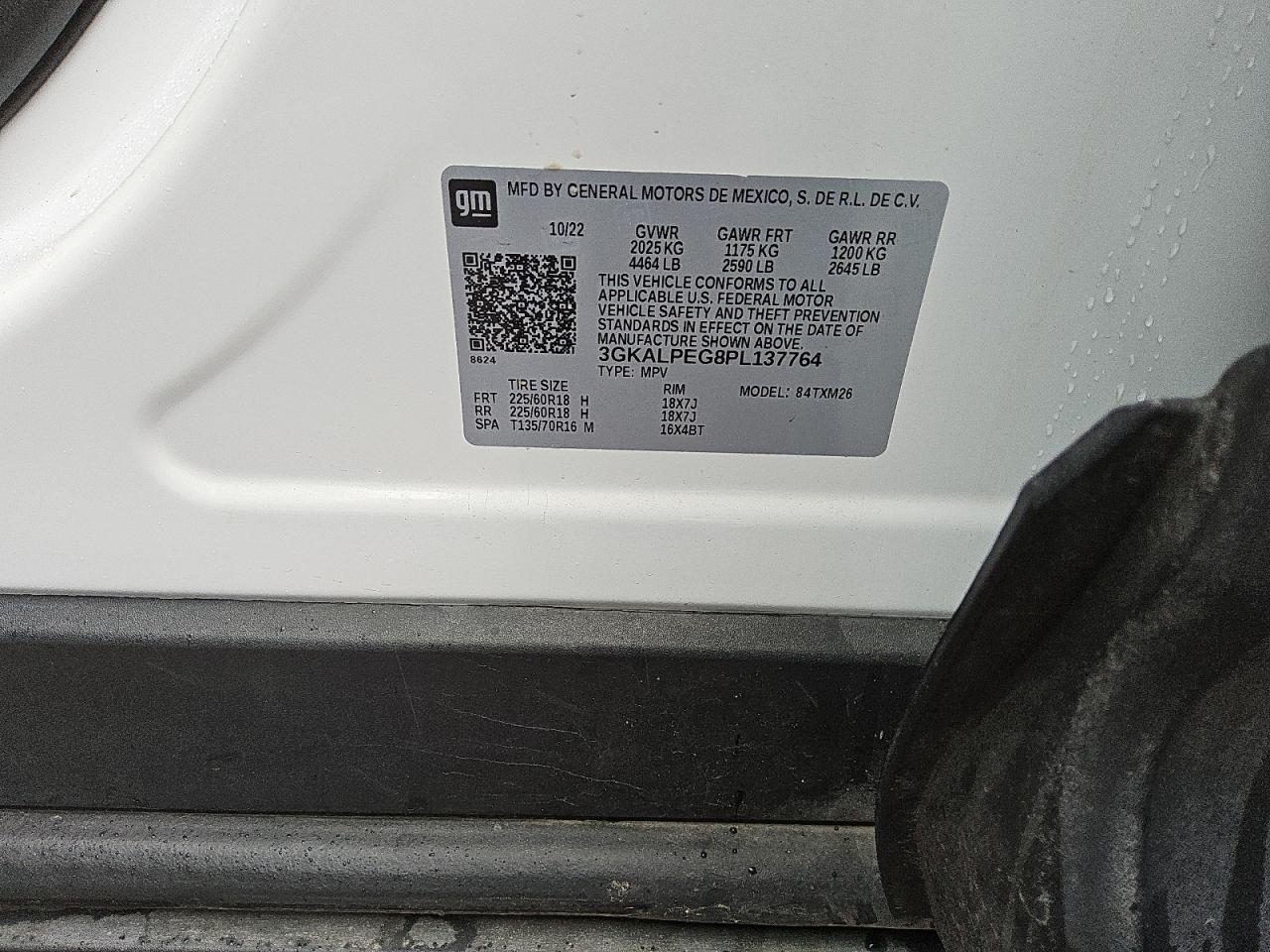 2023 GMC TERRAIN SLT VIN:3GKALPEG8PL137764