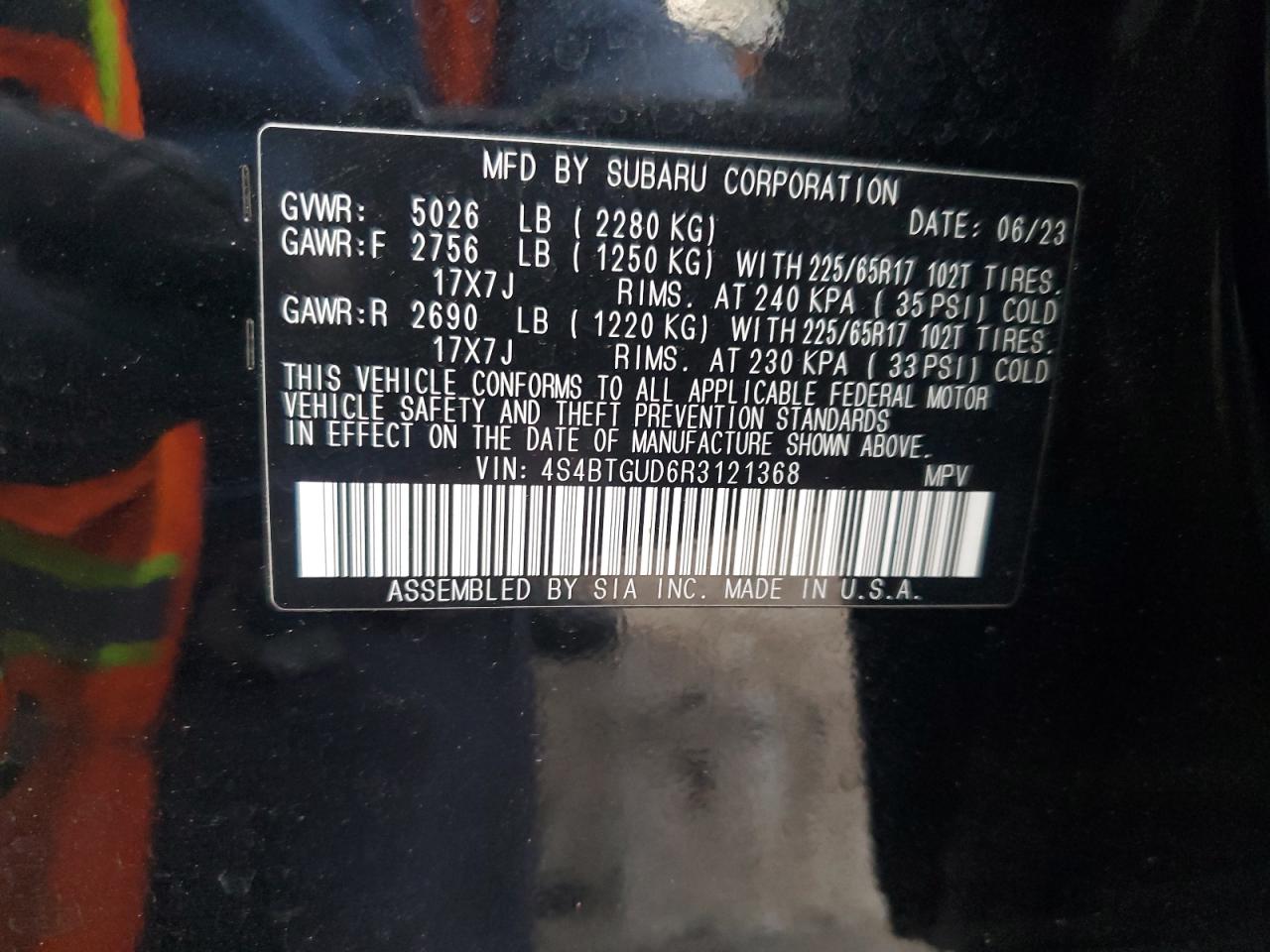 2024 SUBARU OUTBACK WILDERNESS VIN:4S4BTGUD6R3121368