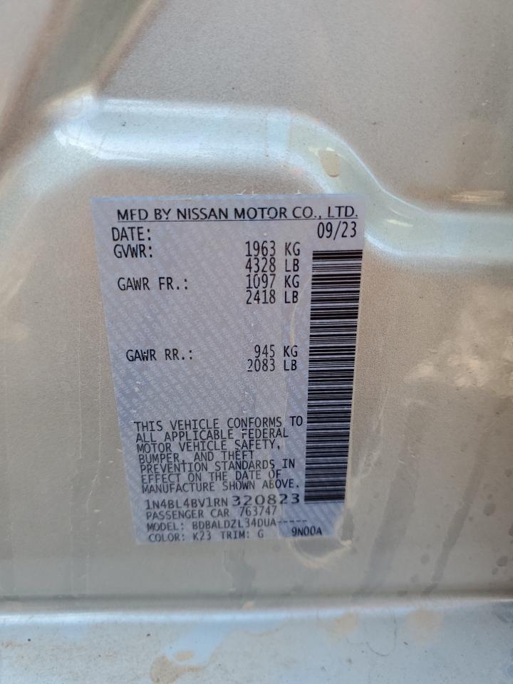 2024 NISSAN ALTIMA S VIN:1N4BL4BV1RN320823