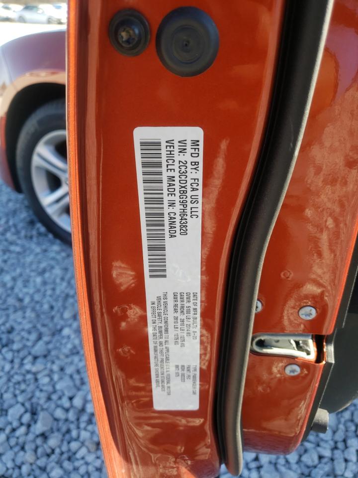 2023 DODGE CHARGER SXT VIN:2C3CDXBG9PH643820