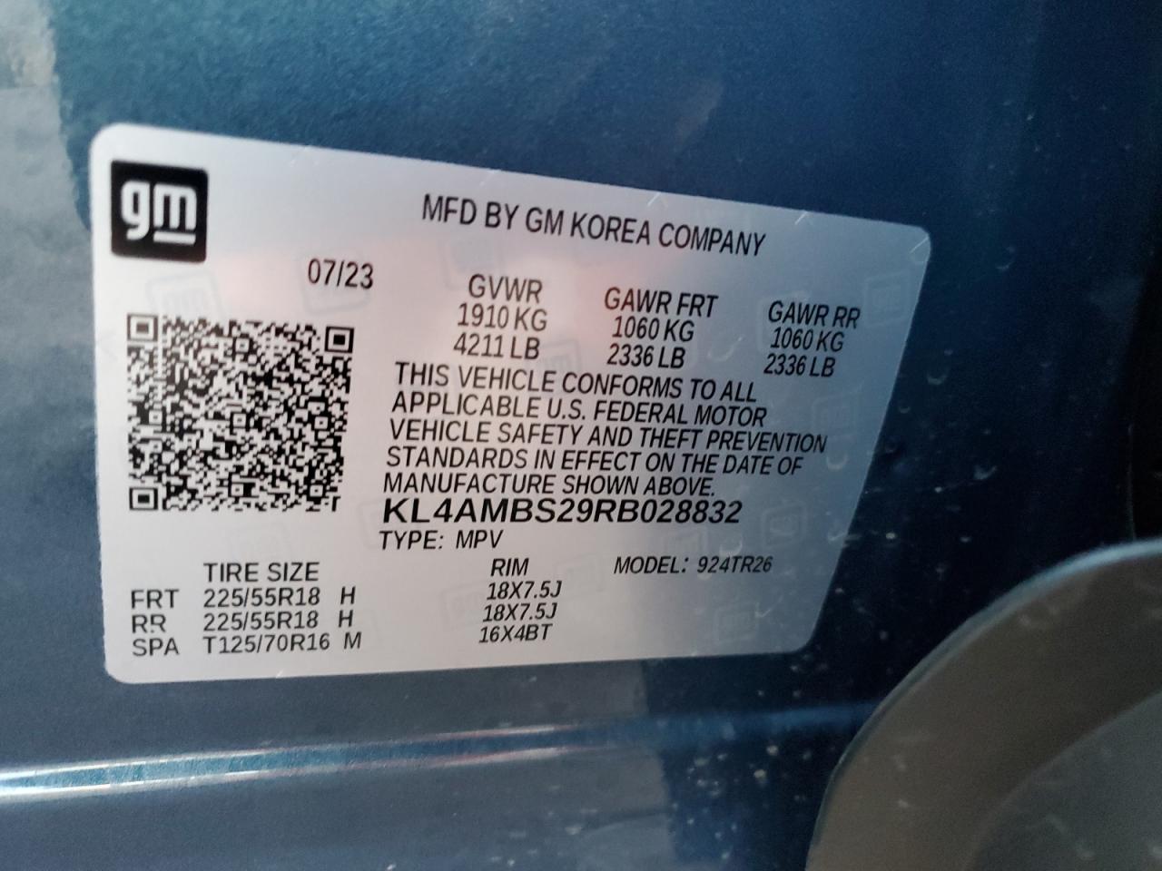 2024 BUICK ENCORE GX PREFERRED VIN:KL4AMBS29RB028832