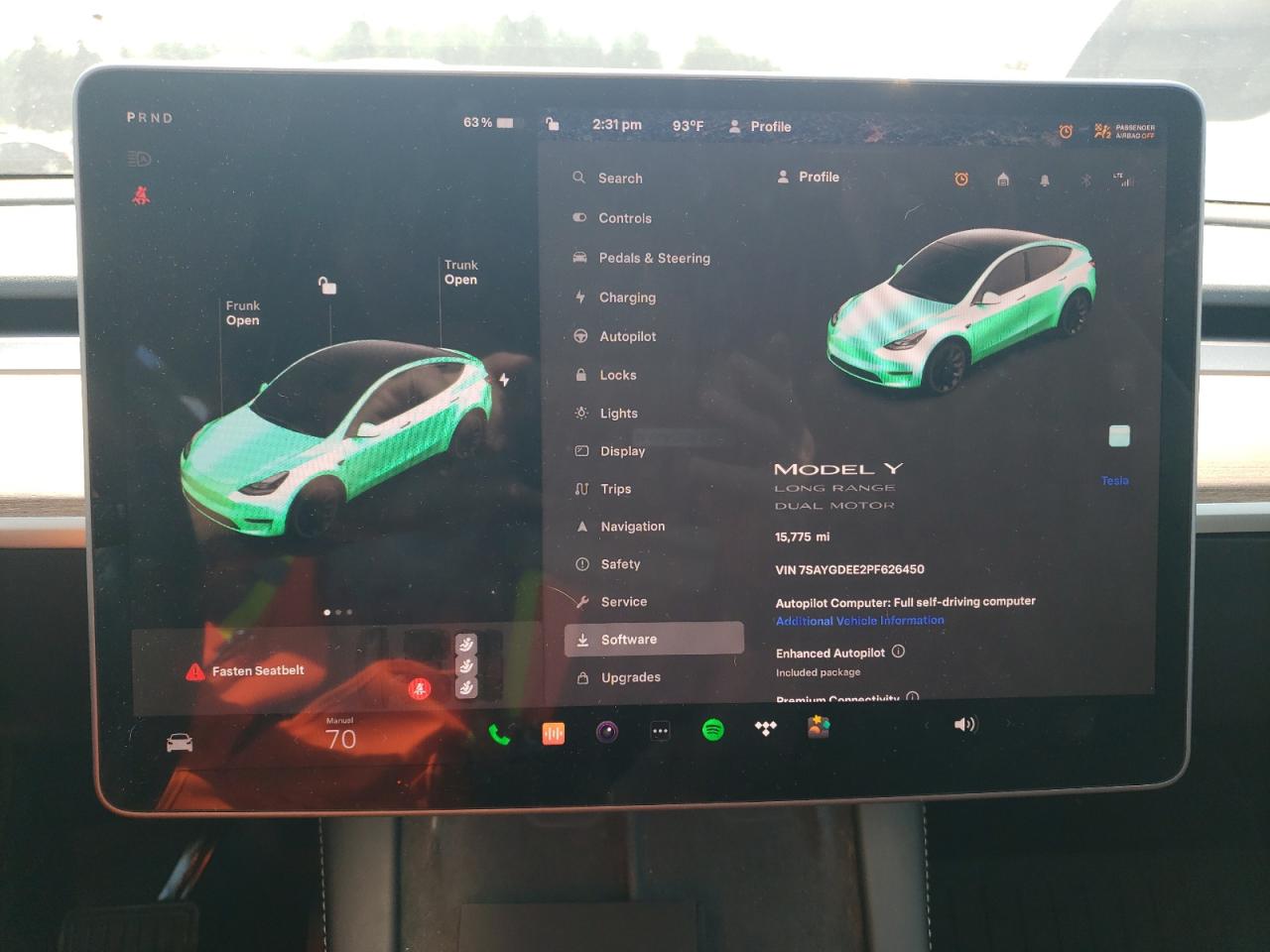2023 TESLA MODEL Y  VIN:7SAYGDEE2PF626450